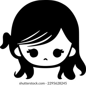 Baby Girl | Black and White Vector illustration