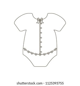 Baby girl bodysuit on the white background. Vector illustration