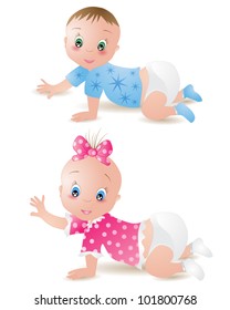 Baby girl and boy