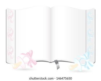 Baby girl and boy arrival announcement card