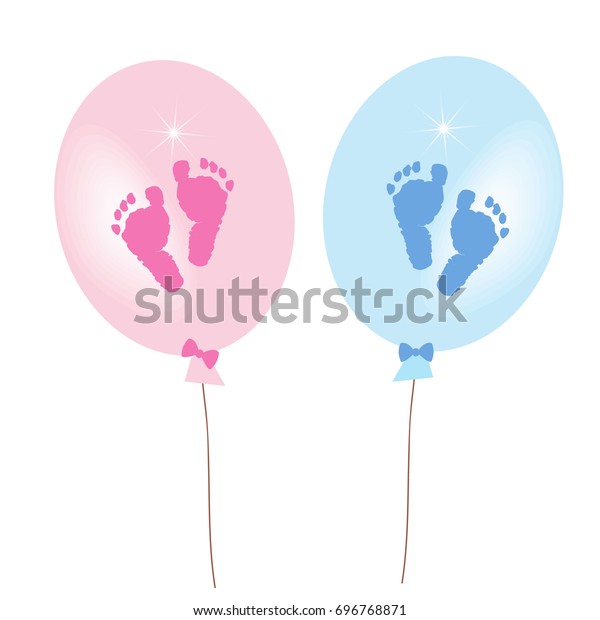 Bebe Fille Et Bebe Garcon Ballons Image Vectorielle De Stock Libre De Droits