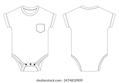 BABY GIRL AND BOYS BODYSUIT SS BASIC illustration VECTOR DESIGN