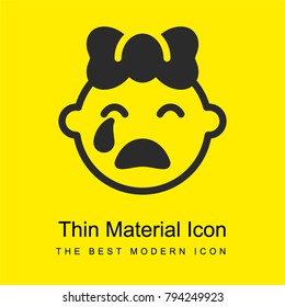 Baby girl bright yellow material minimal icon or logo design