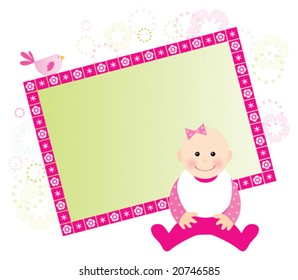 Baby girl card with space for your text
