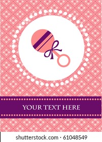 baby girl card template with place for your text