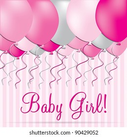 Baby Girl card in vector format.
