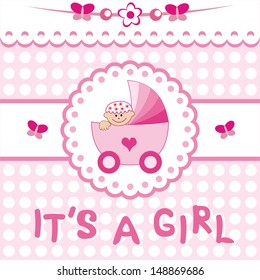 Baby girl card vector illustration