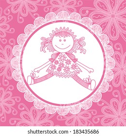 Baby girl card vector illustration