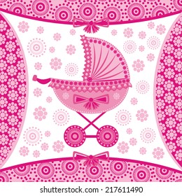Baby girl card vector illustration