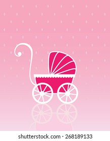 baby girl carriage, vector illustration