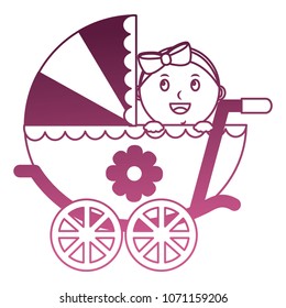 baby girl cart isolated icon