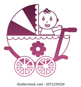 baby girl cart isolated icon