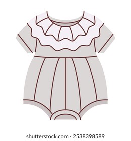 Baby Girl Cloth Illustration Flat Design Style