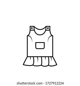 baby girl clothes line illustration icon on white background