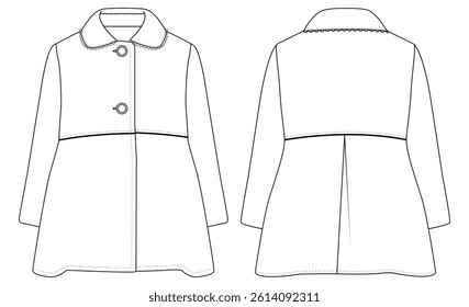 baby girl Coat Jacket vector illustration design	