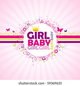 Baby Girl colorful background.