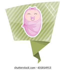 Baby girl colorful icon