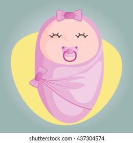 Baby girl colorful icon