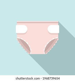 Baby girl diaper icon. Flat illustration of Baby girl diaper vector icon for web design