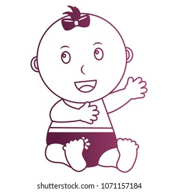 baby girl with diaper isolated icon