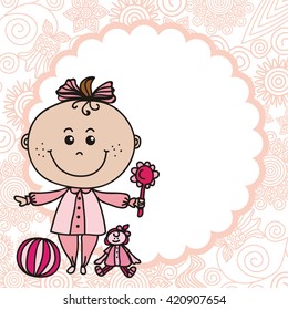 Baby girl with doll 