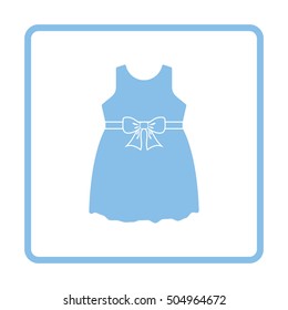 Baby girl dress icon. Blue frame design. Vector illustration.