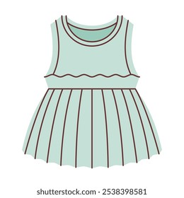 Baby Girl Dress Illustration Flat Design Style