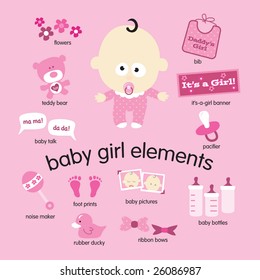 Baby girl elements set