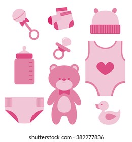 Baby girl elements set