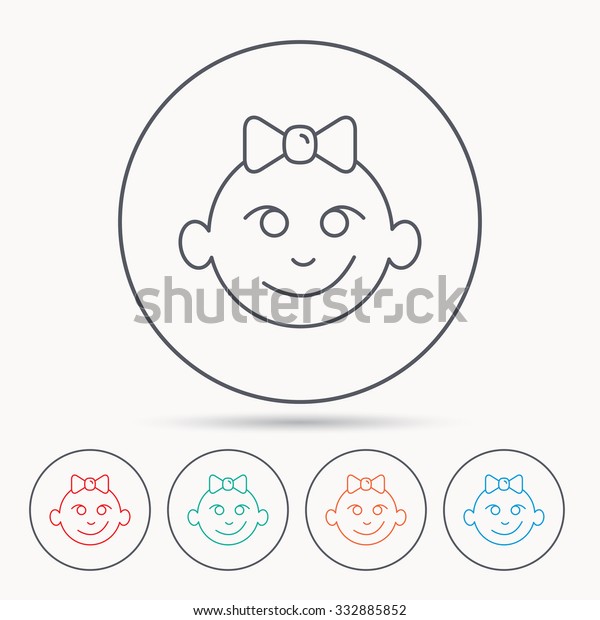 Baby Girl Face Icon Child Smile Stock Vector (Royalty Free) 332885852