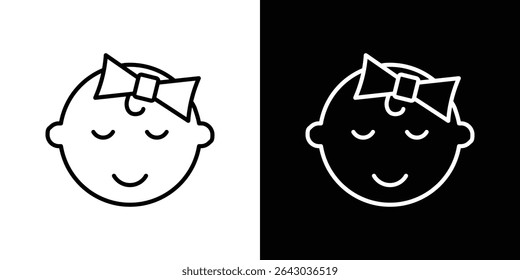 Baby girl face icon Flat style logo vector. perfect for UI designs