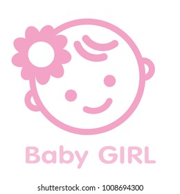 baby girl face icon symbol isolated background