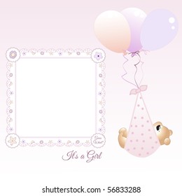 baby girl frame announcement