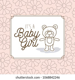 its a baby girl frame with bear teddy