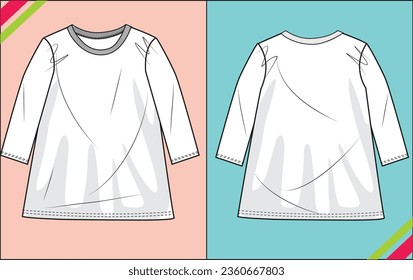 BABY GIRL FULL SLEEVE ILLUSTRATION VECTOR