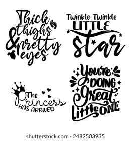 Baby Girl Funny Quotes Design Set