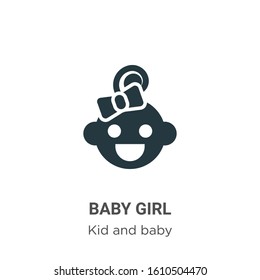 Baby girl glyph icon vector on white background. Flat vector baby girl icon symbol sign from modern kid and baby collection for mobile concept and web apps design.