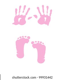 baby girl handprint - footprint