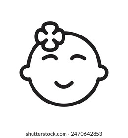 Baby Girl Icon for Childcare, Family Designs, and Baby Products