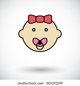 Baby girl icon. Flat vector related icon for web and mobile applications. It can be used as - logo, pictogram, icon, infographic element. Vector Illustration. 