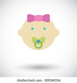 Baby girl icon. Flat vector related icon for web and mobile applications. It can be used as - logo, pictogram, icon, infographic element. Vector Illustration. 