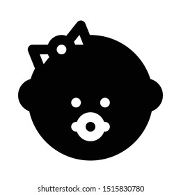 Baby girl icon - glyph style