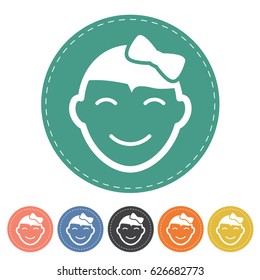 Baby girl icon set. Vector illustration
