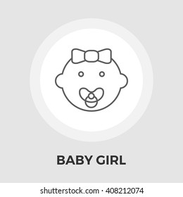 Baby girl Icon Vector. Flat icon isolated on the white background. Editable EPS file. Vector illustration.