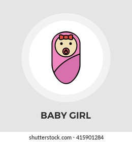 Baby girl Icon Vector. Flat icon isolated on the white background. Editable EPS file. Vector illustration.