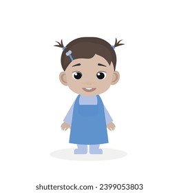 Baby girl. Infant. Vector flat illustration. Cartoon people design. Suitable for animation, using in web, apps, books, education projects