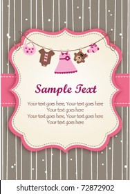 Baby girl invitation card