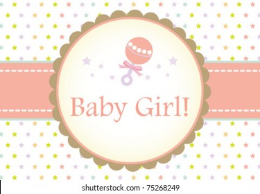Baby girl invitation card