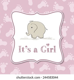 Baby girl  invitation for baby shower, vector format