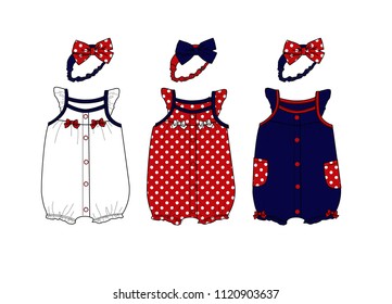 baby girl jumpsuit or cute romper template design